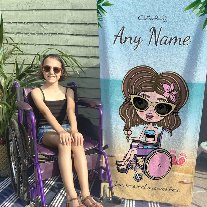 ClaireaBella Girls Beach Print Wheelchair Beach Towel - Image 3