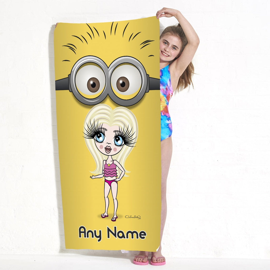 ClaireaBella Girls Google Eyes Beach Towel - Image 1