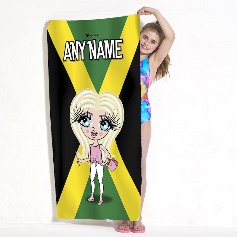 ClaireaBella Girls Jamaican Flag Beach Towel - Image 3