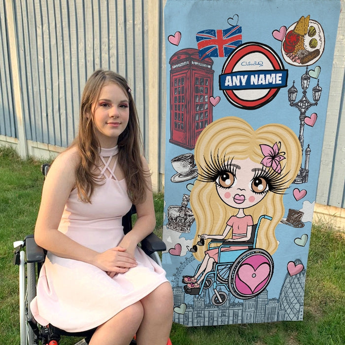 ClaireaBella Girls Love London Wheelchair Beach Towel - Image 1