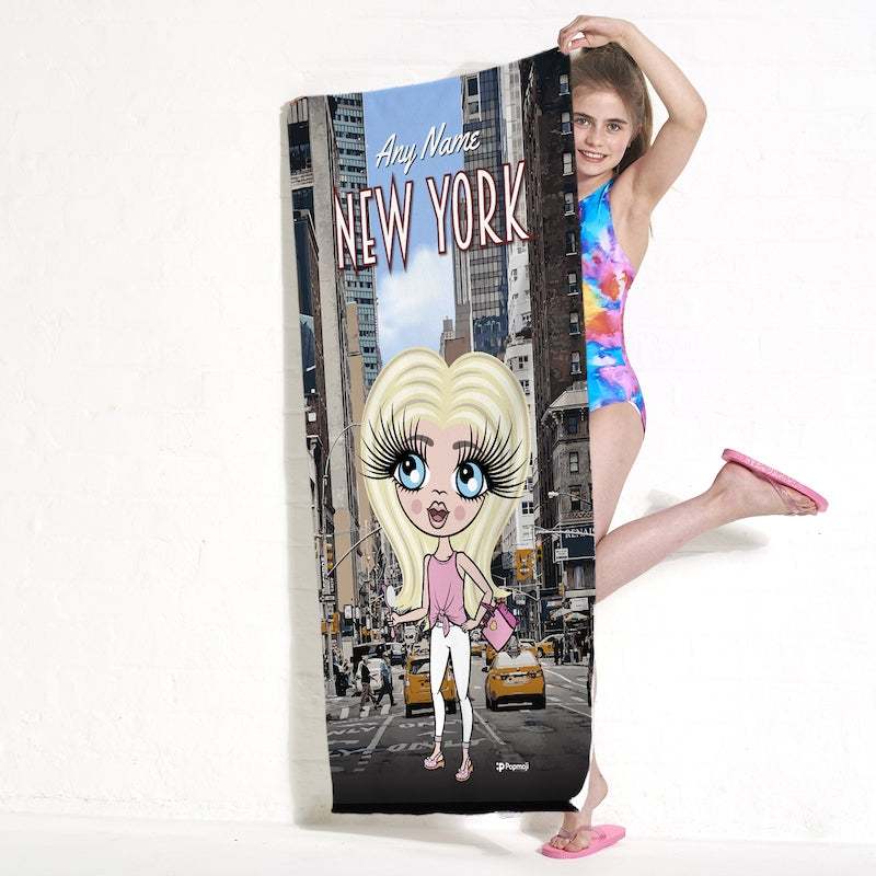 ClaireaBella Girls New York Beach Towel - Image 1