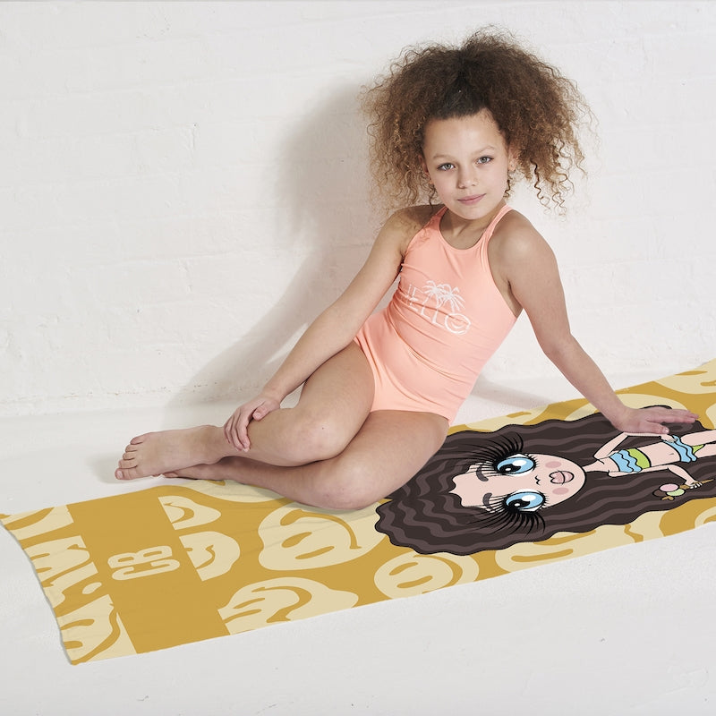 ClaireaBella Girls Personalised Repeat Smile Beach Towel - Image 2