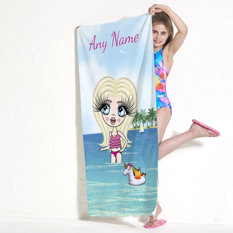 ClaireaBella Girls Seaside Mocktails Beach Towel - Image 4