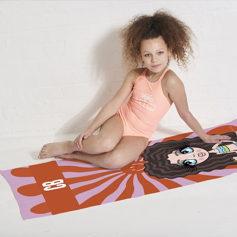 ClaireaBella Girls Personalised Smiley Face Beach Towel - Image 2