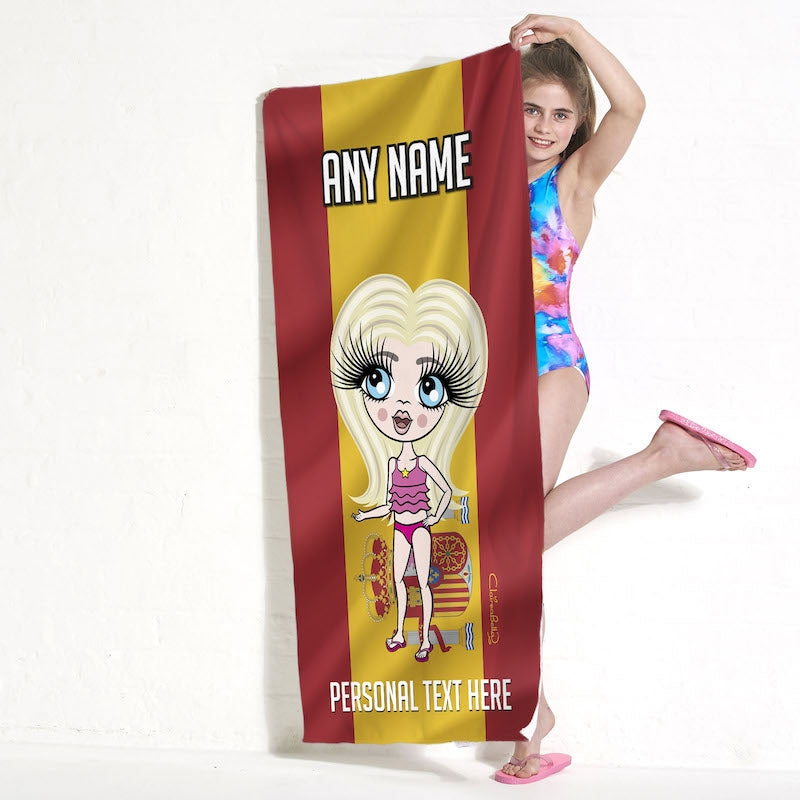 ClaireaBella Girls Spanish Flag Beach Towel - Image 3