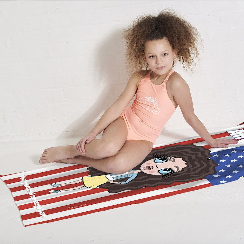 ClaireaBella Girls Stars & Stripes Beach Towel - Image 2