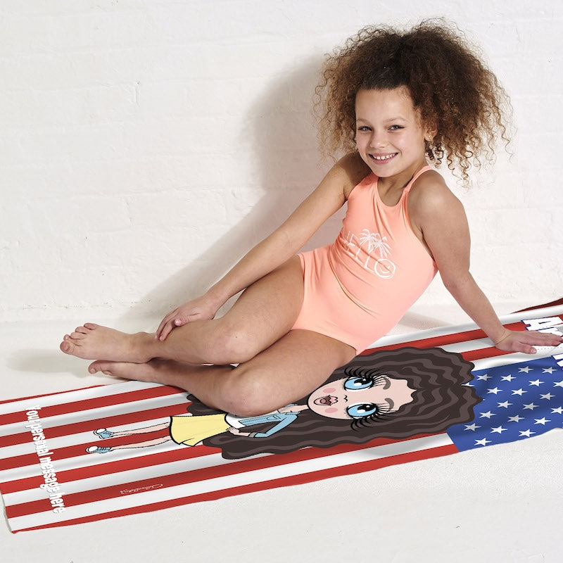 ClaireaBella Girls Stars & Stripes Beach Towel - Image 3