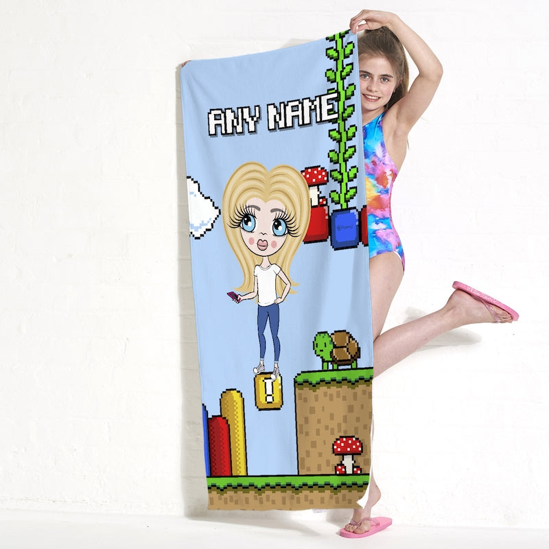 ClaireaBella Girls Super Gamer Beach Towel - Image 1