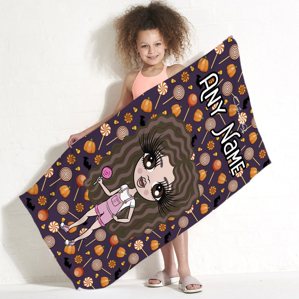 ClaireaBella Girls Spooky Sweet Treats Beach Towel - Image 1