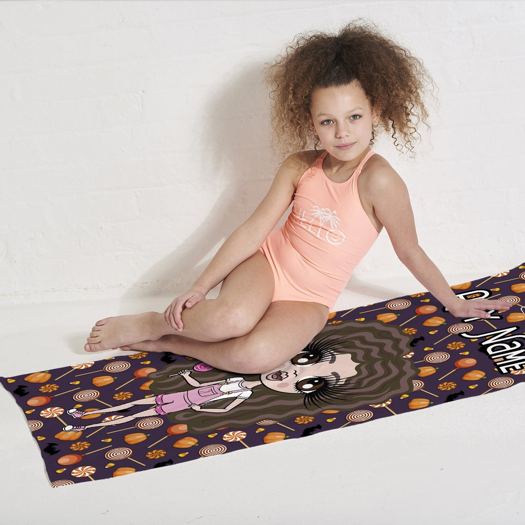 ClaireaBella Girls Spooky Sweet Treats Beach Towel - Image 2