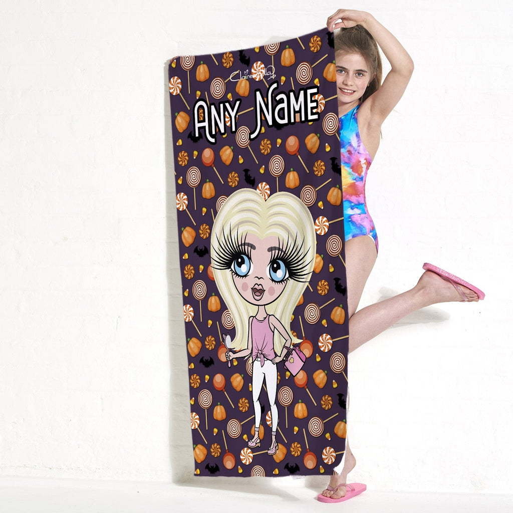 ClaireaBella Girls Spooky Sweet Treats Beach Towel - Image 5