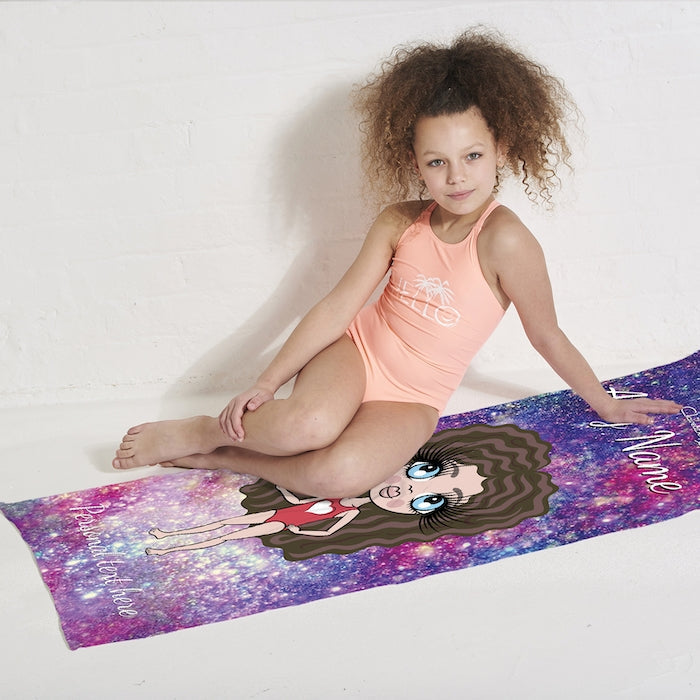 ClaireaBella Girls Galaxy Sparkle Beach Towel - Image 3