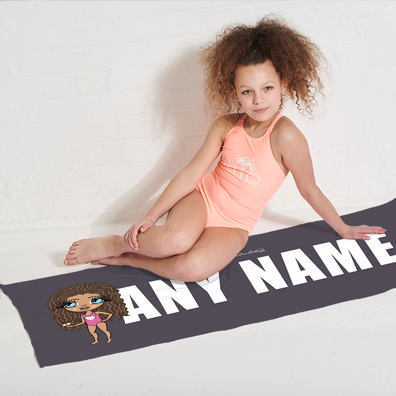 Popmoji Grey Bold Name Beach Towel - Image 3