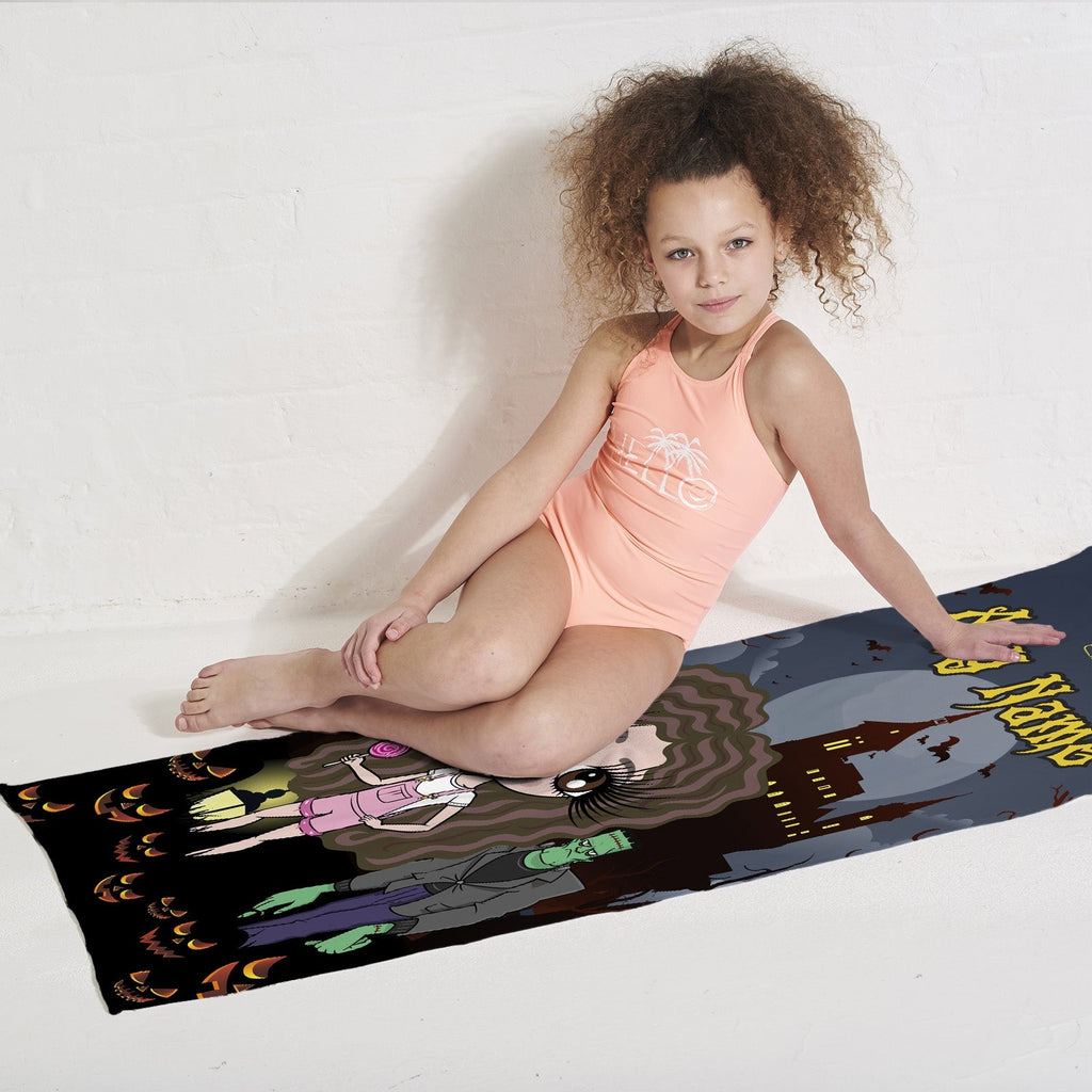 ClaireaBella Girls Frankenstein's Castle Beach Towel - Image 3