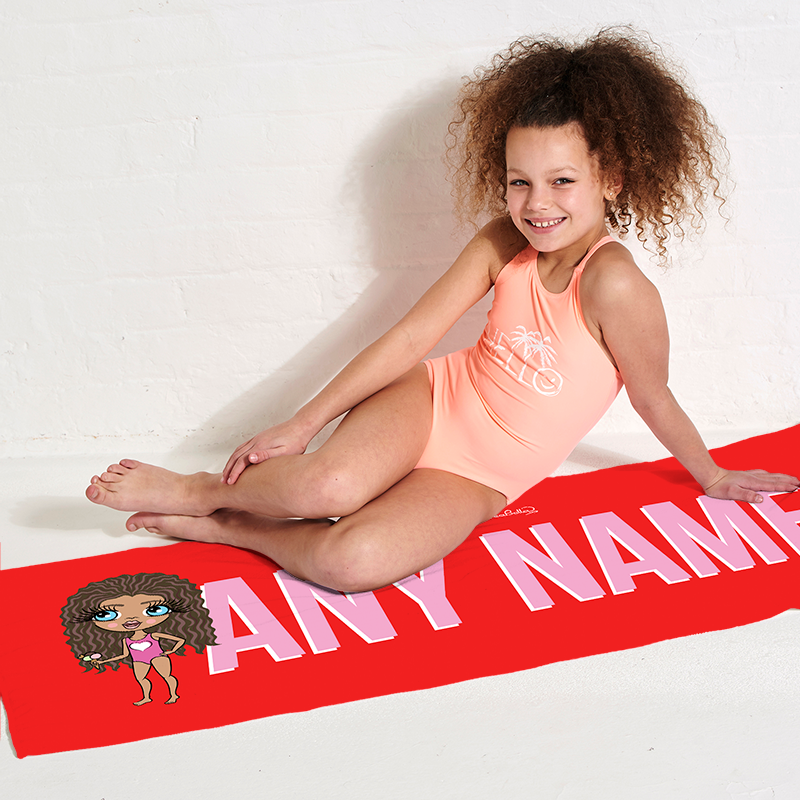 Popmoji Red Bold Name Beach Towel - Image 3