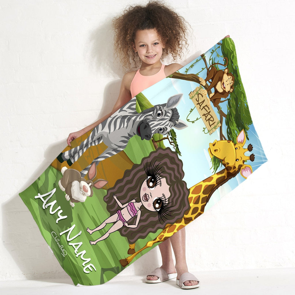 ClaireaBella Girls Safari Beach Towel - Image 1