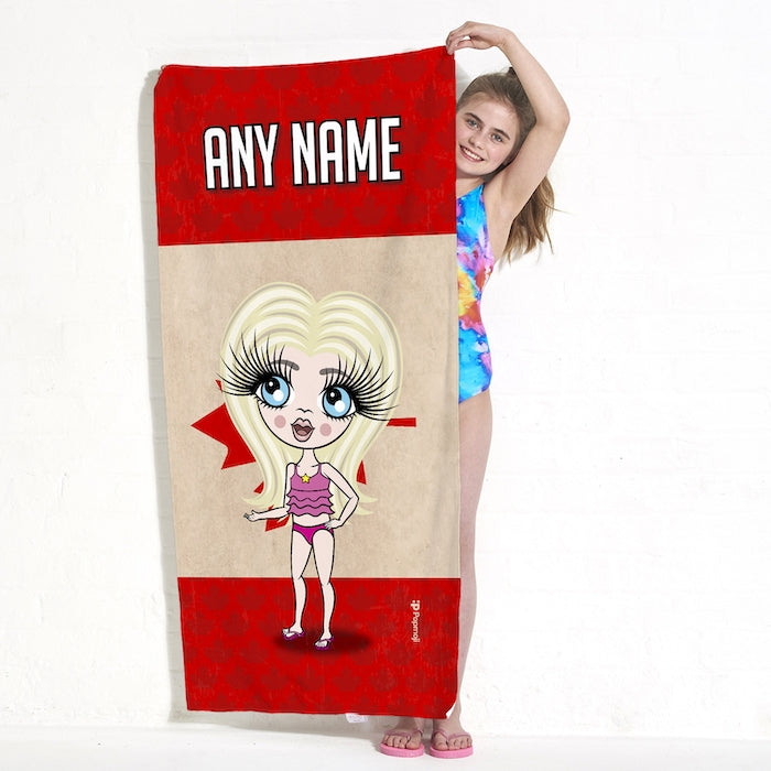 ClaireaBella Girls Love Canada Flag Beach Towel - Image 4