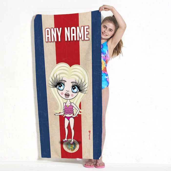 ClaireaBella Girls Love Costa Rica Flag Beach Towel - Image 4