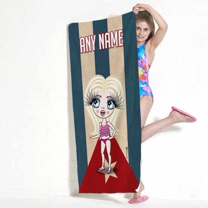 ClaireaBella Girls Love Cuba Flag Beach Towel - Image 2