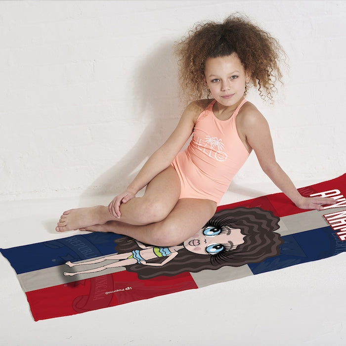 ClaireaBella Girls Love Dominican Republic Flag Beach Towel - Image 5