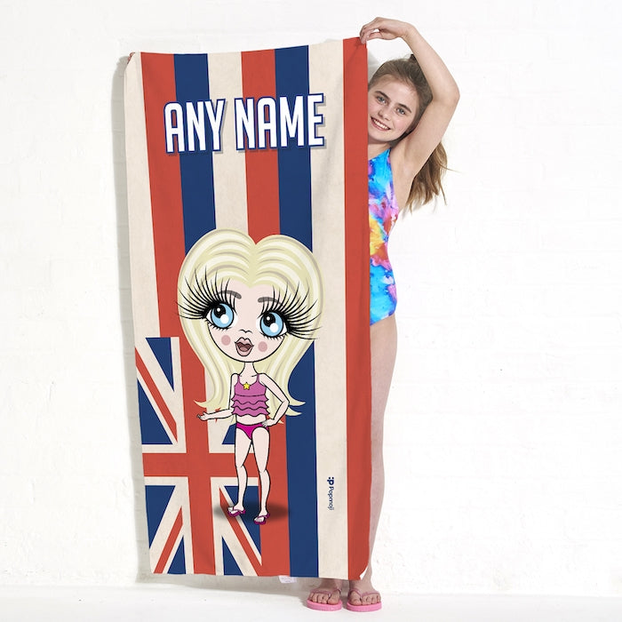 ClaireaBella Girls Love Hawaii Flag Beach Towel - Image 4