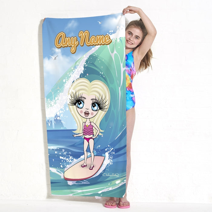 ClaireaBella Girls Surfs Up Beach Towel - Image 2