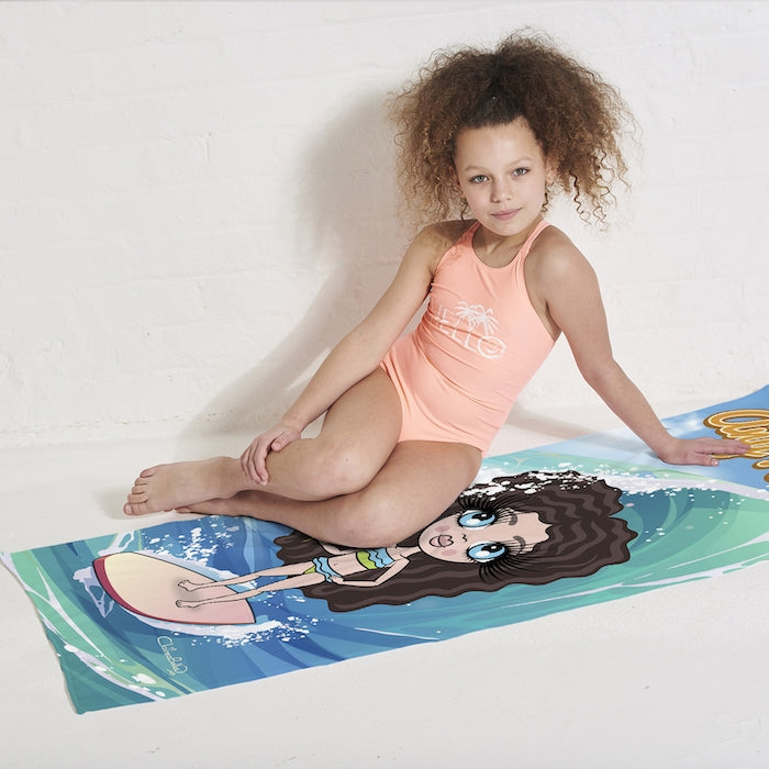 ClaireaBella Girls Surfs Up Beach Towel - Image 4