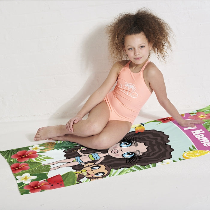 ClaireaBella Girls Tropical Fun Beach Towel - Image 4