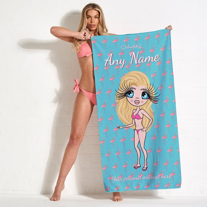 ClaireaBella Flamingo Print Beach Towel - Image 7