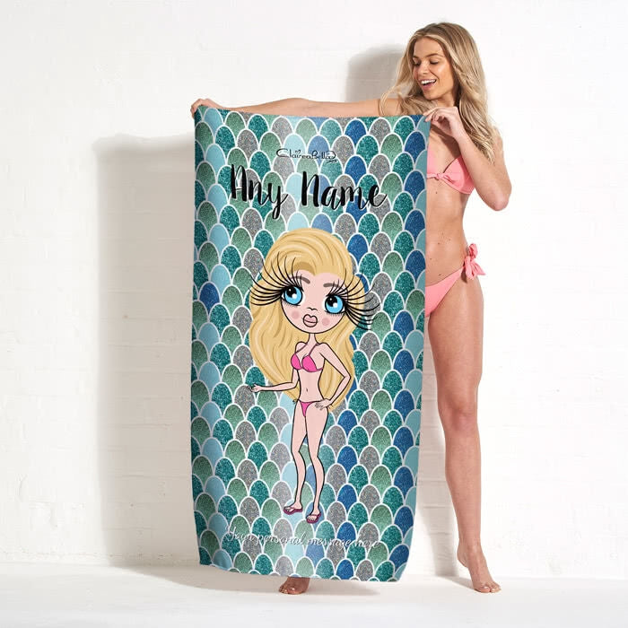 ClaireaBella Mermaid Glitter Effect Beach Towel - Image 3