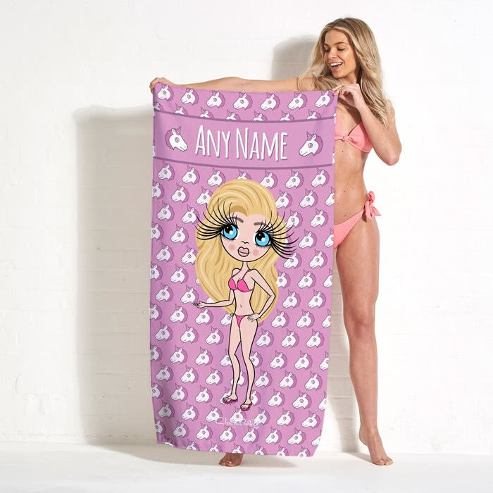 ClaireaBella Unicorn Emoji Beach Towel - Image 1