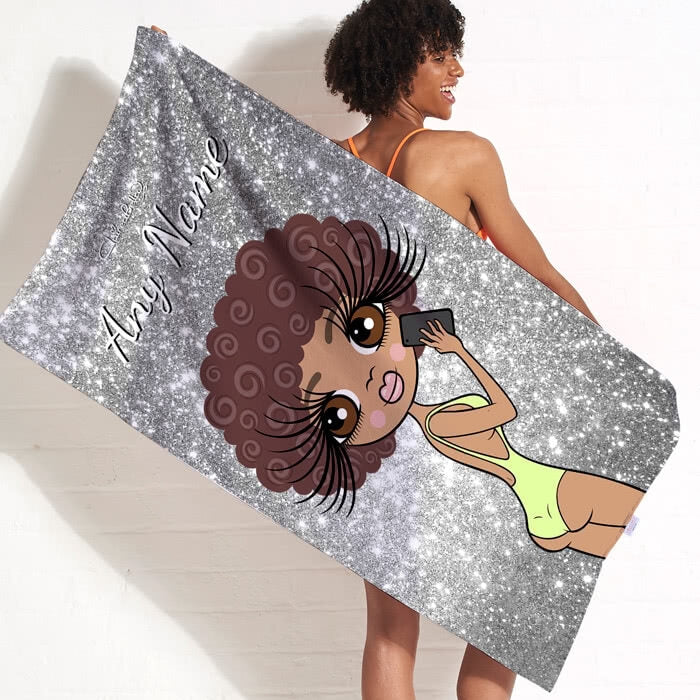 ClaireaBella Selfie Glitter Effect Beach Towel - Image 3