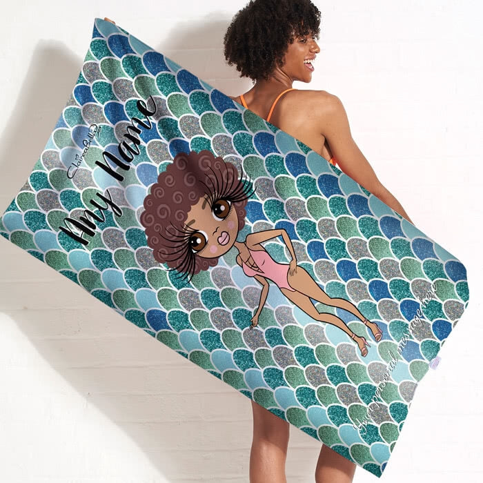 ClaireaBella Mermaid Glitter Effect Beach Towel - Image 9