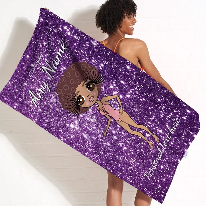 ClaireaBella Glitter Effect Beach Towel - Image 3