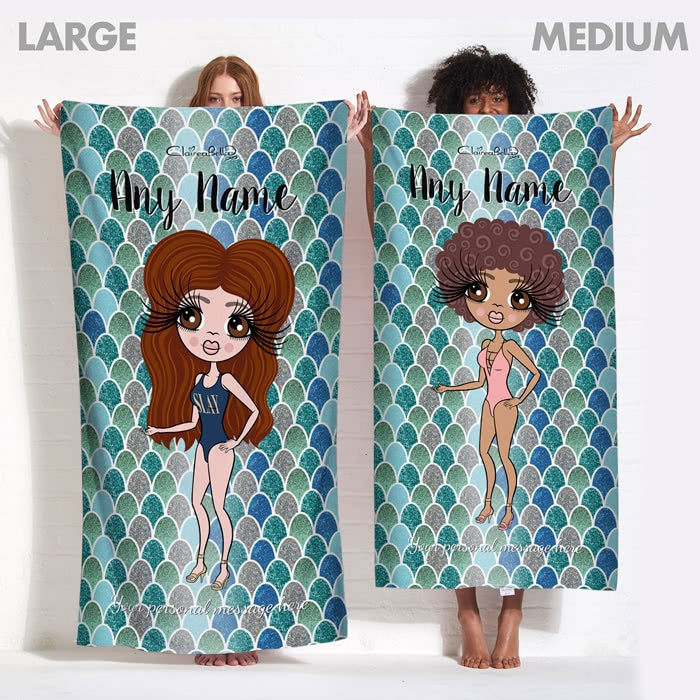 ClaireaBella Mermaid Glitter Effect Beach Towel - Image 13