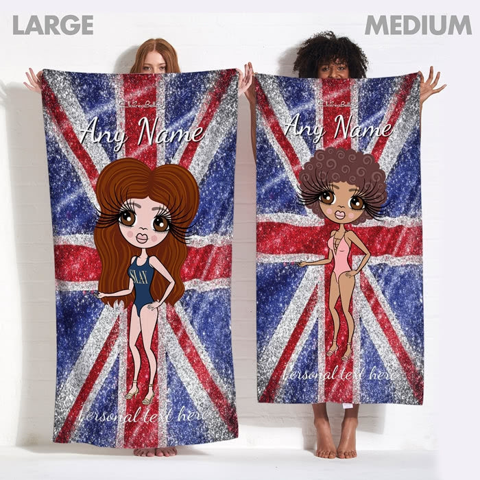 ClaireaBella Glitter Effect Union Jack Beach Towel - Image 13