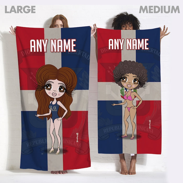 ClaireaBella Love Dominican Republic Flag Beach Towel - Image 3