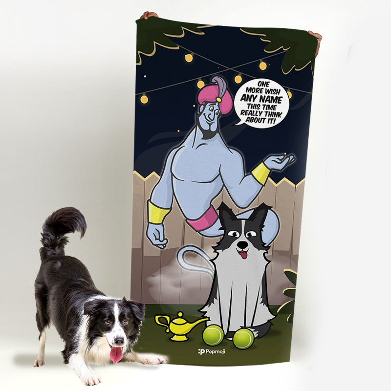 Personalised Dog 3 Wishes Beach Towel - Image 3