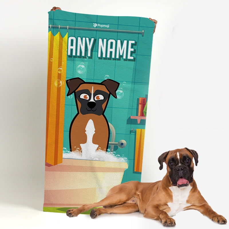 Personalised Dog Bath Time Beach Towel - Image 1