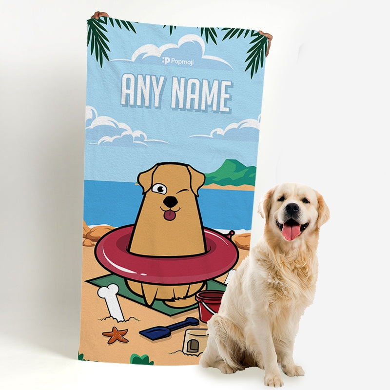 Personalised Dog Beach Fun Beach Towel - Image 1