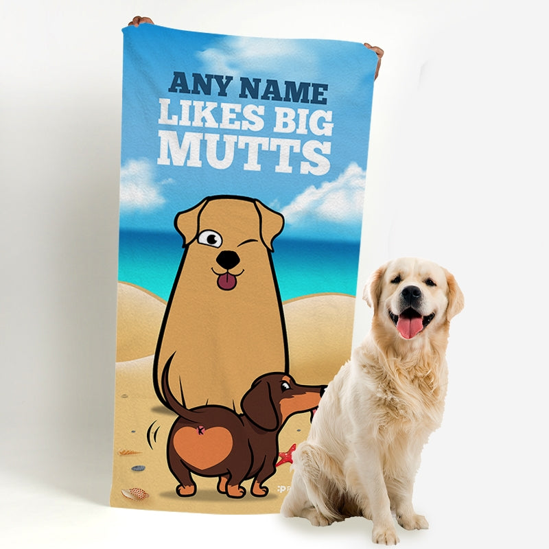 Personalised Dog Big Mutts Beach Towel - Image 1