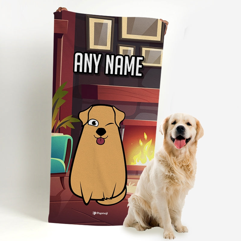 Personalised Dog Fireplace Beach Towel - Image 3