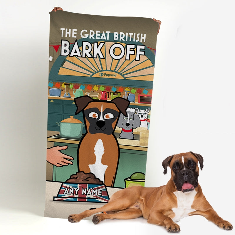 Personalised Dog Great British Bark Off Beach Towel - Image 4