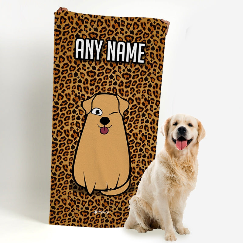 Personalised Dog Leopard Print Beach Towel - Image 4