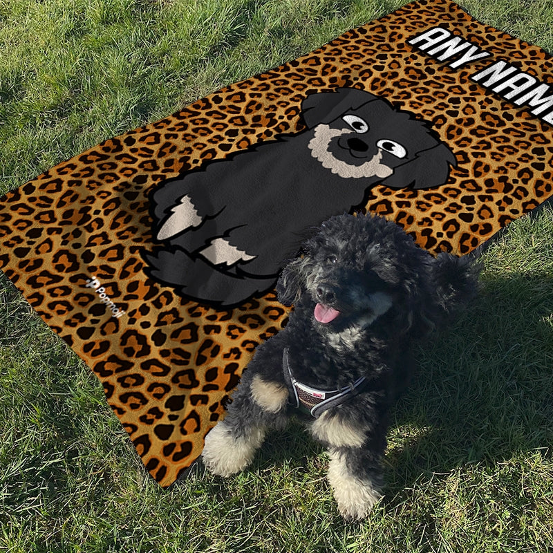 Personalised Dog Leopard Print Beach Towel - Image 5