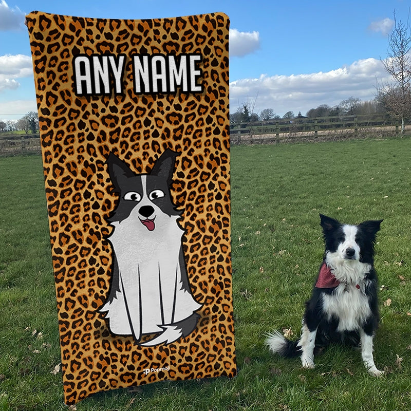 Personalised Dog Leopard Print Beach Towel - Image 2