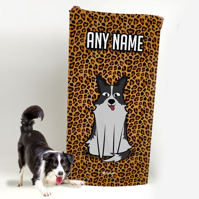 Personalised Dog Leopard Print Beach Towel - Image 3