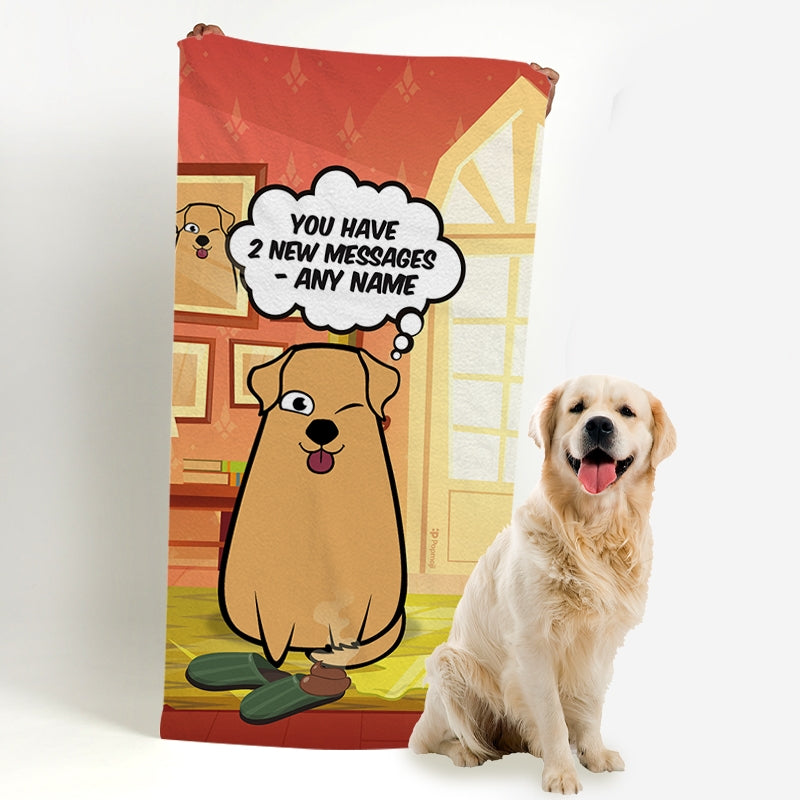 Personalised Dog New Messages Beach Towel - Image 4