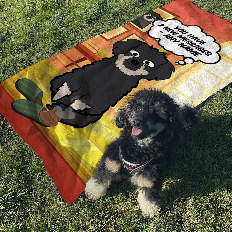 Personalised Dog New Messages Beach Towel - Image 5