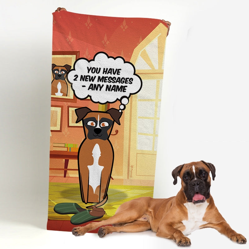 Personalised Dog New Messages Beach Towel - Image 2